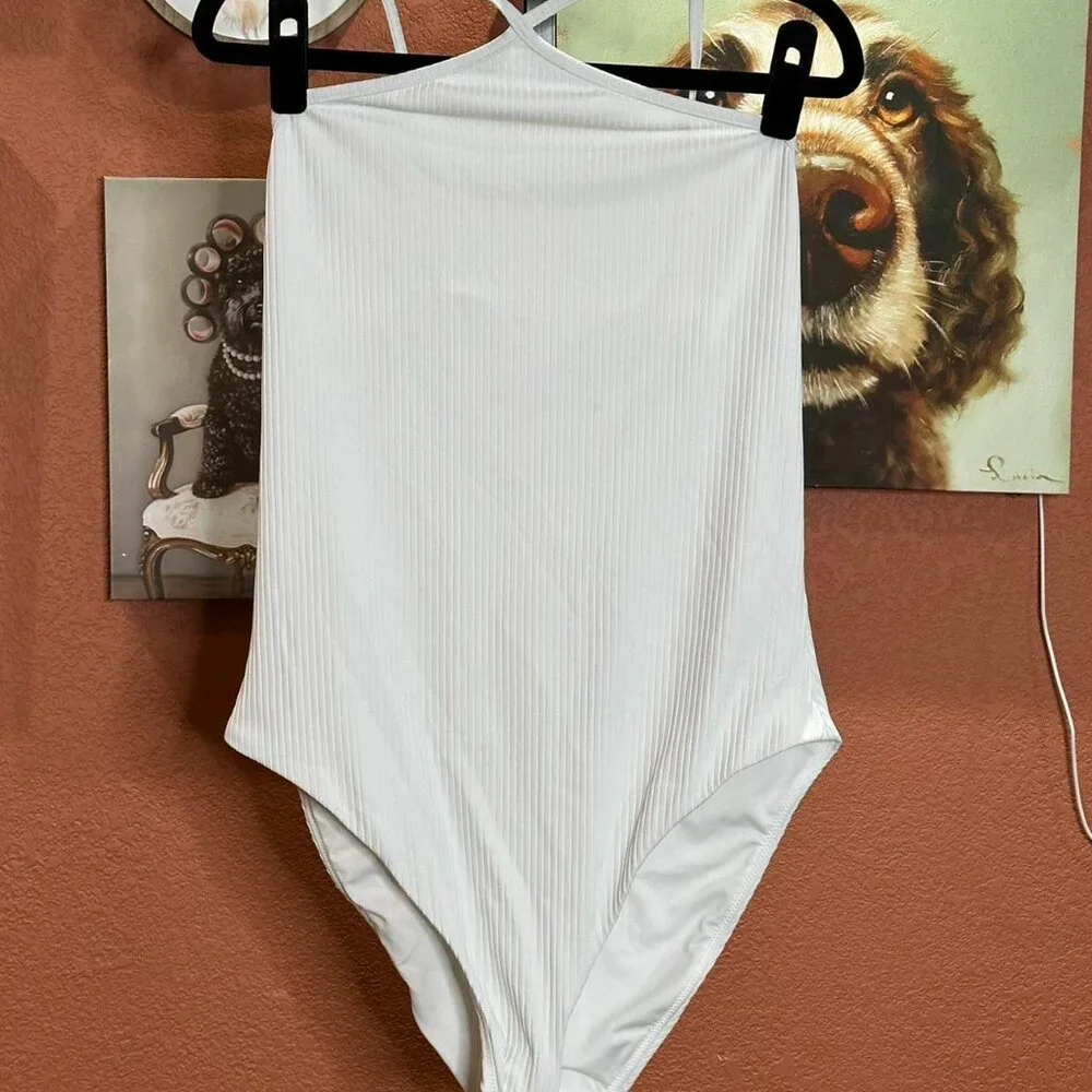 Madewell Rib Scorpion Fish Cross Front One Piece | XL | MSRP $88